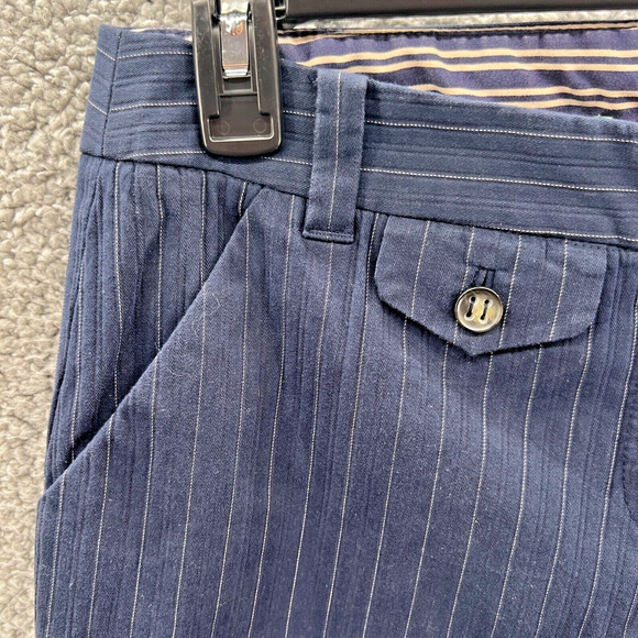Anthropologie Cartonnier Flat Front Capri Crop Pants Navy Blue Women's Size 8 - Picture 2 of 16
